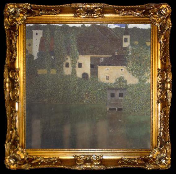 framed  Gustav Klimt Schlo Kammer at Lake Atter I (mk20), ta009-2